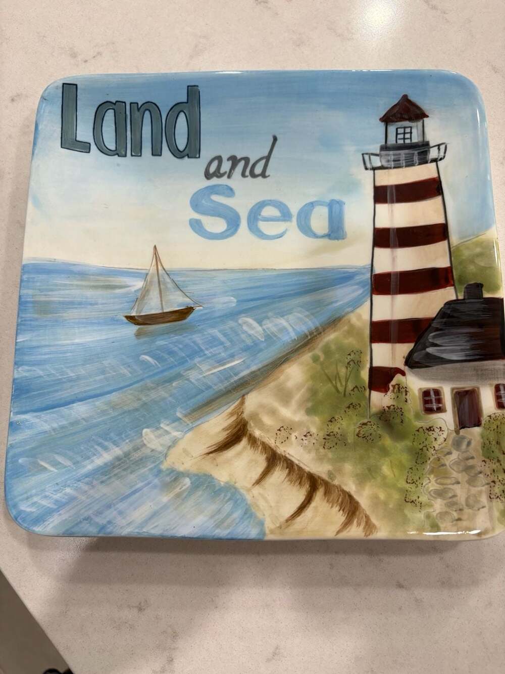 Certified International Land and Sea Square Plate by Kate McRostie